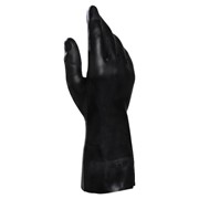 Перчатки латексно-неопреновые MAPA Technic/UltraNeo 401, хлопчатобумажное напыление, размер 9 (L), черные фотография