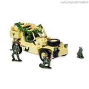 Р/У игрушка “Военный джип“ MioshiArmy (30см с фигурками 4 солдата и 2 собаки, подсветка, звук) фотография