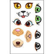 Наклейка “ Праздник “ А5 Глазки- для надувных шаров- Глазки и носики зверюшек, фон белый 425-0200246 фото