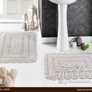 Набор ковриков для ванной Modalin EVORA вязаный хлопок 50х70, 60х100 бежевый фото