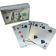Пластиковые игральные карты Доллар Серебро 54шт Премиум
