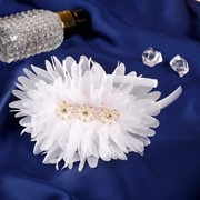 Ободок для волос 'Рози' три цветочка, 0,5 см, белый фото
