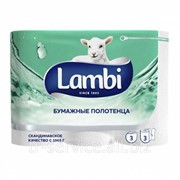 Lambi Бумажные полотенца - 3 рул/уп, 95 л/рул, 3 слоя