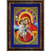 Православная икона, техника коллаж из ниток, с кристаллами СВАРОВСКИ. фото