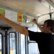 Размещение листовок в салонах общественного транспорта фото