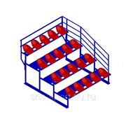Трибуны для стадионов; 4х-ярусные (20 мест) с пластиковыми сиденьями и перилами фото