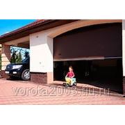 Ворота подъемные гаражные ALUTECH 3000х2335 мм, цвет белый (коричневый) фото