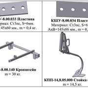 Запасные части: КШУ-8.00.033 Пластина, КШУ-8.00.034 Пластина, КШУ-8.00.140 Кронштейн, КПП-14,8.05.000 Стойка с лапой