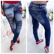 Женские качественные джинсы с вышивкой. АР-61-0717 фотография
