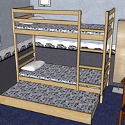 Двухъярусная кровать "First 2 VK" Двухъярусная кровать с доп. выкатной кроватью из массива сосны