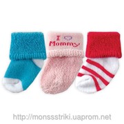 Махровые носочки для девочки 3 пары 0-3 месяца фото