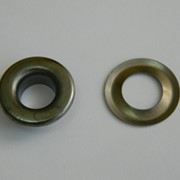 Люверсы стальные №24 (Блочка + кольцо), цвет Темный никель фото