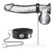 Утяжка на пенис с поводком Snap Cock Ring With 12 Leash фото