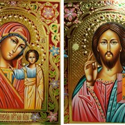 Венчальные иконы «Богородица Казанская и Господь Вседержитель»