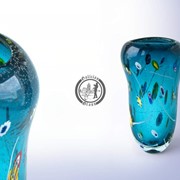 Функционально-декоративная ваза из стекла, ручной работы. Артикул 0304_4 фотография