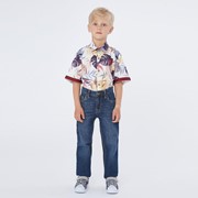 Рубашка с коротким рукавом для мальчика, цвет молочный, рост 152 (12 лет) фотография