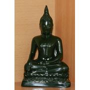 Статуэтка Будды черная глянец средняя. фото