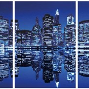 Схема для частичной вышивки бисером Ночной город, триптих