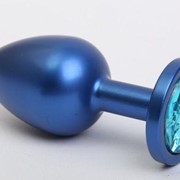 Синяя анальная пробка с голубым кристаллом - 8,2 см. 4sexdreaM 47196-4