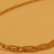 Косички на основе цепи (цепочки) панцирной двойной `Лента` 4 полотна (ажурная) из золота 585 пробы, серебра 925 пробы, а также серебра с позолотой фото