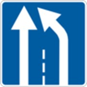 Дорожный знак Конец дополнительной полосы движения 5.21.1 5.21.2 ДСТУ 4100-2002 фотография