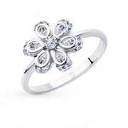 Серебряное кольцо с фианитами SOKOLOV 94012981 фотография