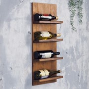 Полка деревянная под 4 бутылки, 73х30х12 см фото