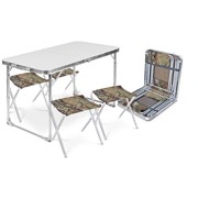 Комплект мебели:стол склад.пластик+4 скл. стула “Ника“ металлик/ хантер ССТ-К2 фотография