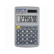 Калькулятор карманный метал. STAFF STF-1008 (103х62мм), 8 разрядов, двойное питание, 250115 фото