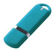 USB-флешка на 64 ГБ 3.0 USB, с покрытием soft-touch, голубой фотография