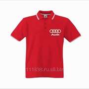 Рубашка поло Audi красная с полоской фото