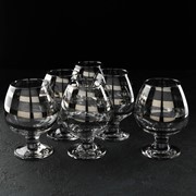 Набор бокалов для коньяка «Серпантин», 400 мл, 6 шт, серебро фото