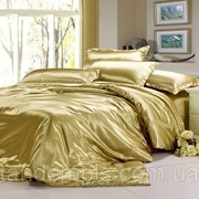 Комплект постельного белья атласный золотой, полуторный КПБ