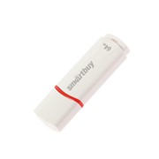 Флешка Smartbuy Crown White, 64 Гб, USB2.0, чт до 25 Мб/с, зап до 15 Мб/с, белая фото