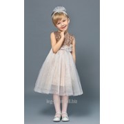 Нарядное детское платье для девочки с пайетками золотистое