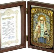 Настольная икона Святая преподобномученица великая княгиня Елисавета на мореном дубе фото