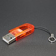 Картридер USB для Micro SD оранжевый фото