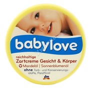 Крем детский Babylove для лица и тела с миндалем и подсолнечным маслом 150мл фото