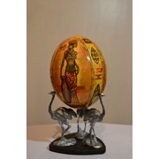 Яйцо страуса декорированное фото
