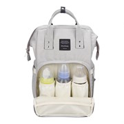 Сумка-рюкзак для мамы и малыша без USB Светло-серая