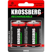 Перезаряжаемые батарейки Krossberg Rechargeable - D size фото