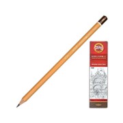 Карандаш чернографитный KOH-I-NOOR 1500, 1 шт., 7B, без резинки, корпус желтый, заточенный, 150007B01170RU, фото