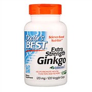 Витамины для мозга Doctor's Best, Гинкго с повышенной силой действия, 120 мг, 120 капс фото