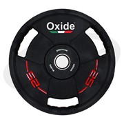 Диск олимпийский Oxide Fitness OWP02 D50мм полиуретановый, с 3-мя хватами, черный 25кг. фото