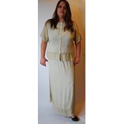 Костюм женский блузка с юбкой бежевый на 50-56 размеры
