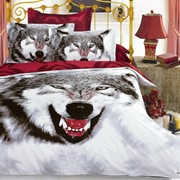 Комплект постельного белья ARYA 3D Siberian Wolf сатин полуторный 1001901 фотография
