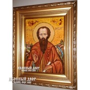 Преподобный Иоанн Хозевит - Качественная Икона Из Янтаря, Ручная Работа Код товара: Оар-171 фотография