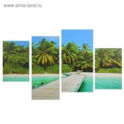 Картина модульная на подрамнике “Райский пляж“ 2-30х45; 1-29,5х69; 1-34х69, 80*130 см фотография