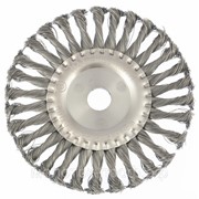 Щетка для УШМ 175 мм, посадка 22.2 мм, плоская, крученая проволока 0.5 мм Matrix фото