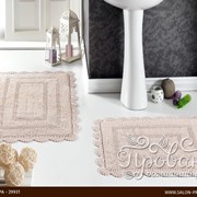 Набор ковриков для ванной Modalin EVORA вязаный хлопок 50х70, 60х100 пудра фото